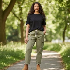 GAP Mid Rise Easy Cargo Pull-On Jeans in Olive Green, Women’s New Condition